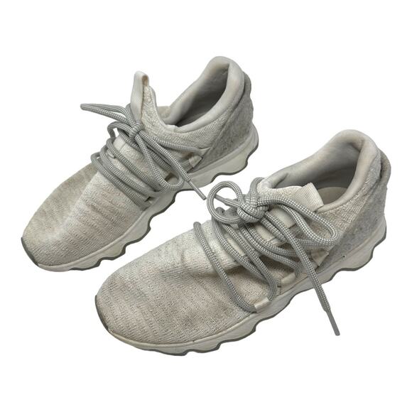 Sorel Kinetic Lace Sneakers White Gray Knit Shoes Size 7 - Picture 2 of 8